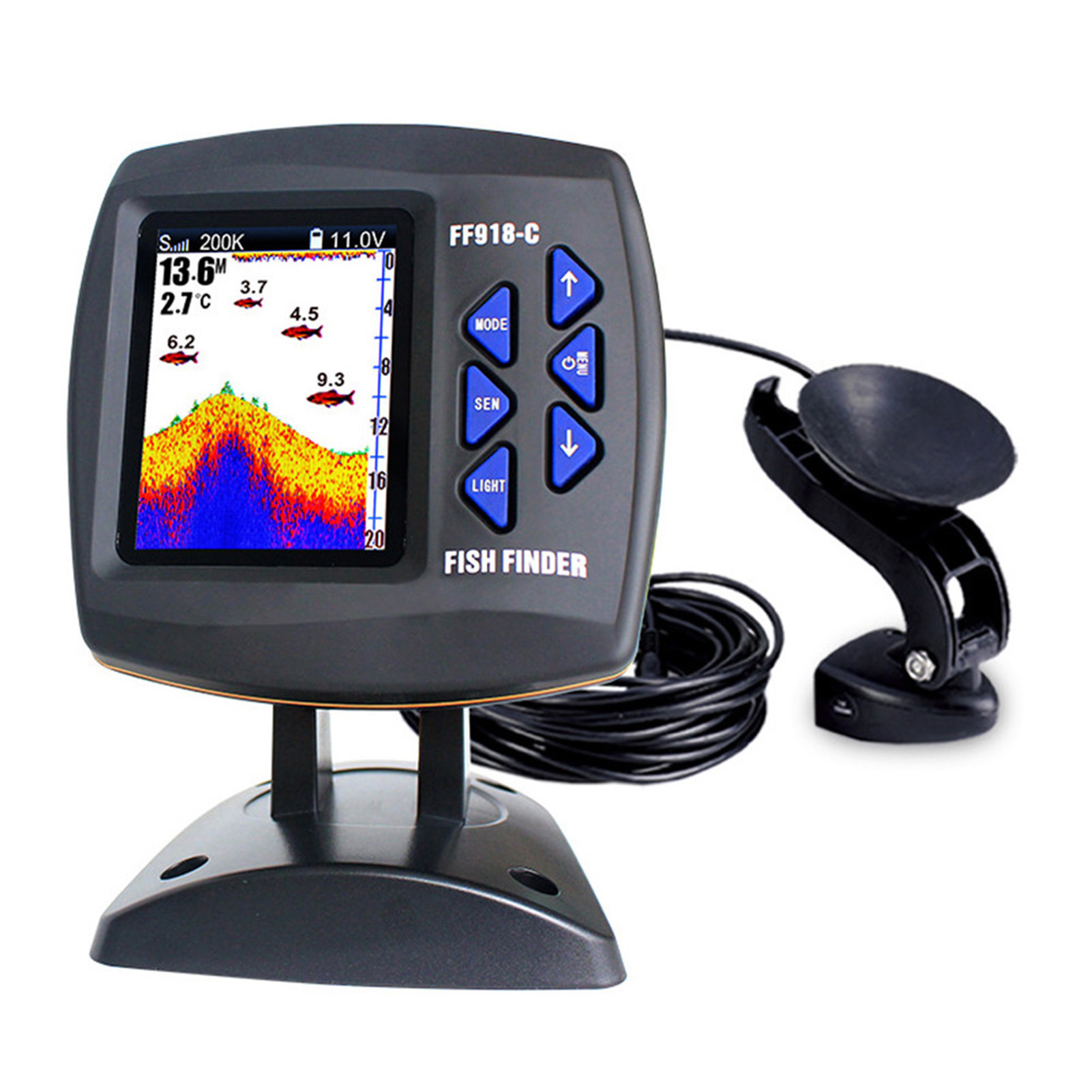 Color Screen Wired Fish Finder - Fishing Boat Depth Finder recension och pris