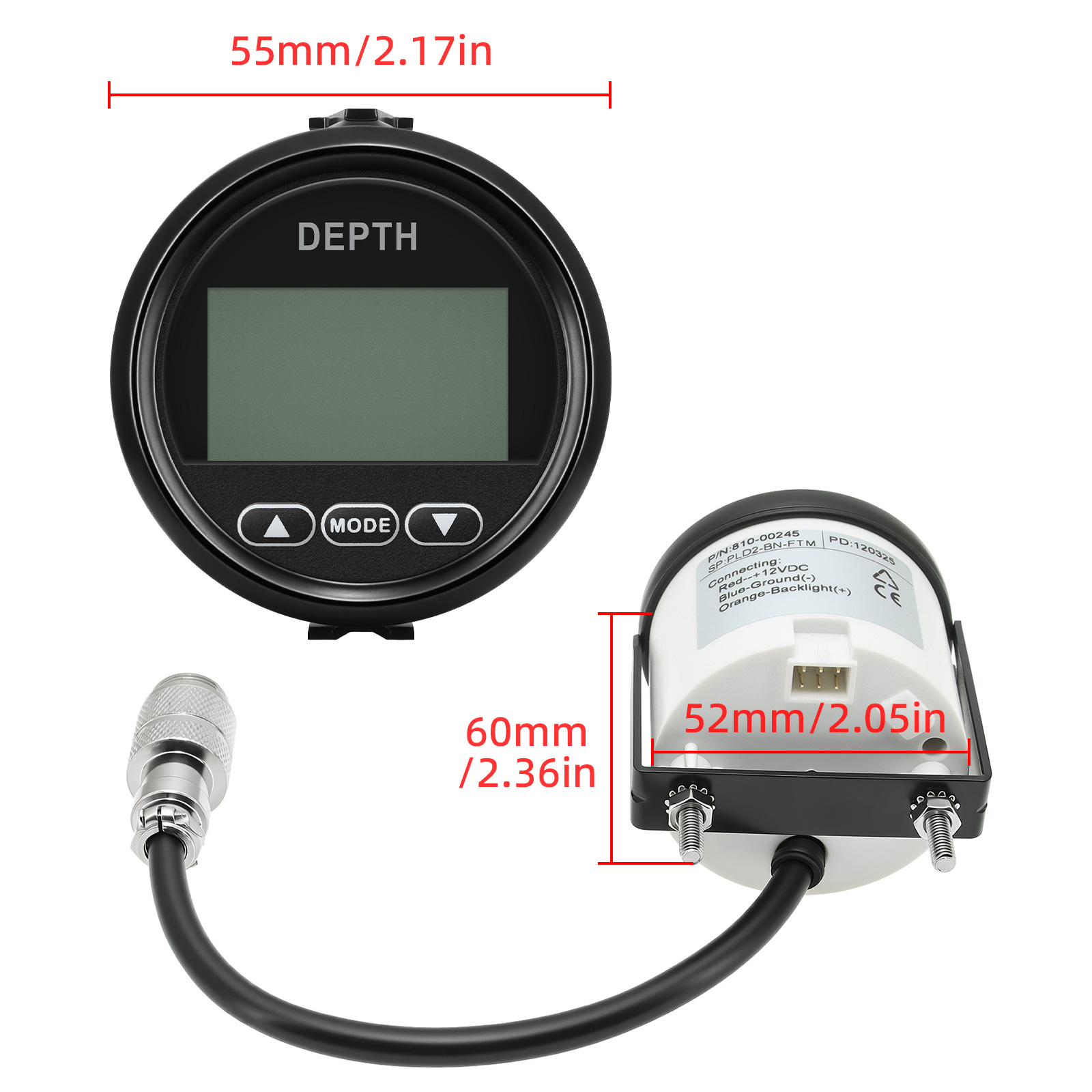 New Depth Detector 52mm/2in Ma - Fishing Boat Gps recension och pris